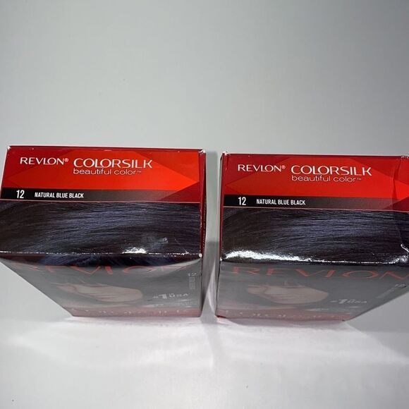 🔥2 Revlon ColorSilk Beautiful Permanent Hair Color,12 Natural Blue Black NEW - Picture 3 of 4